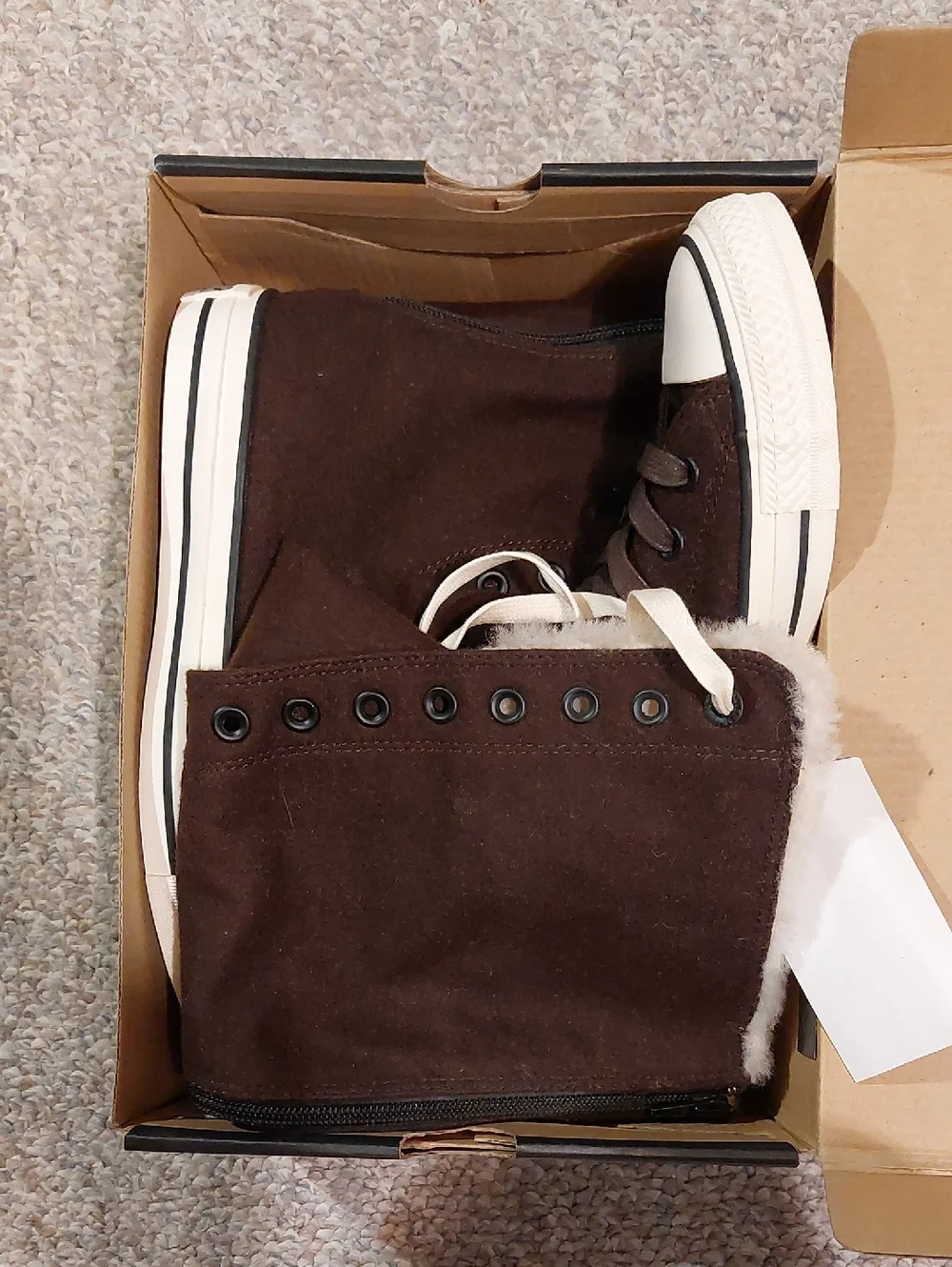 Rare Brown XXHi Converse With Sherpa Wool Lining - Picture 6 of 7